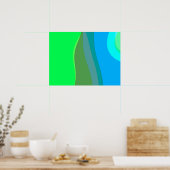 Groovy Green and Blue Abstrakt Art 305 Poster (Küche)