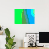 Groovy Green and Blue Abstrakt Art 305 Poster (Heimbüro)