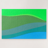Groovy Green and Blue Abstrakt Art 305 Puzzle (Horizontal)