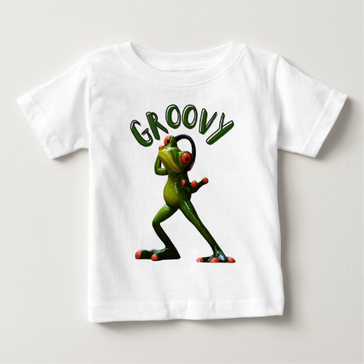 Groovy Green Frog Baby T-shirt (Vorderseite)
