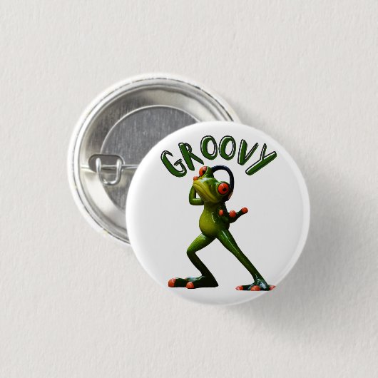 Groovy Green Frog Button (Vorne & Hinten)