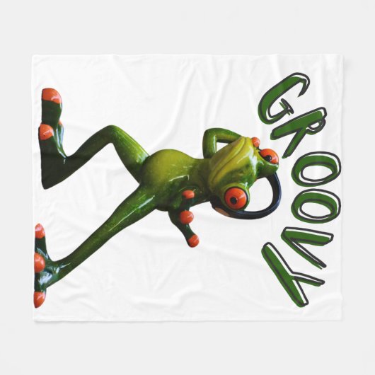 Groovy Green Frog Fleecedecke (Vorderseite (Horizontal))
