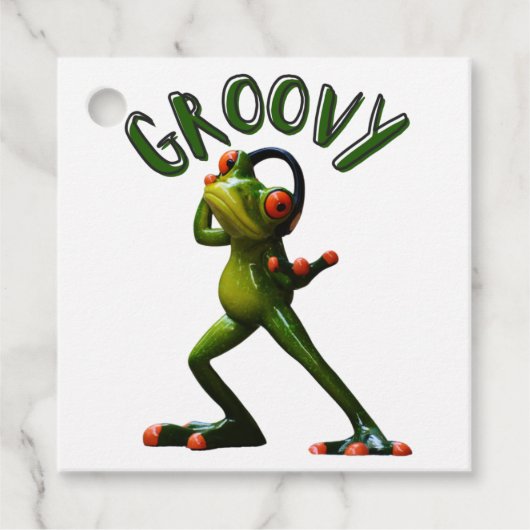 Groovy Green Frog Geschenkanhänger (Vorderseite)