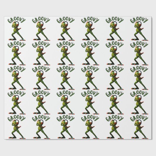 Groovy Green Frog Geschenkpapier (Flach)