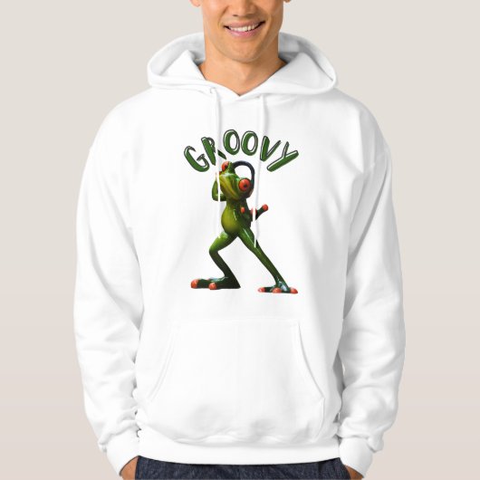 Groovy Green Frog Hoodie (Vorderseite)