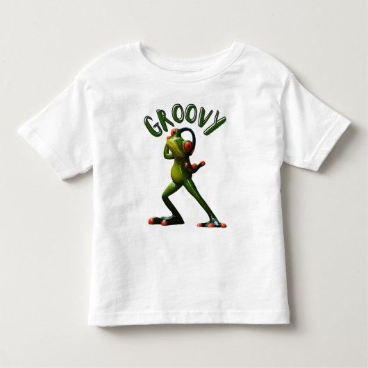 Groovy Green Frog Kleinkind T-shirt (Vorderseite)