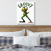 Groovy Green Frog Leinwanddruck (Insitu (Schlafzimmer))