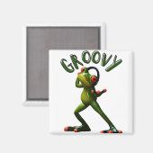 Groovy Green Frog Magnet (Vorderseite/Rückseite)