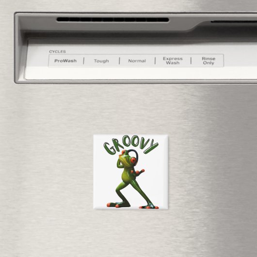 Groovy Green Frog Magnet (In Situ (Geschirrspüler))