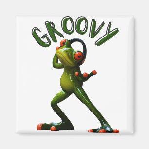 Groovy Green Frog Magnet
