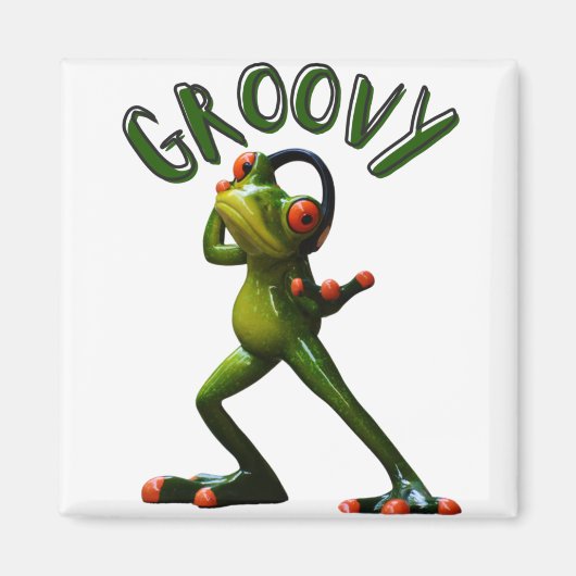 Groovy Green Frog Magnet (Vorne)