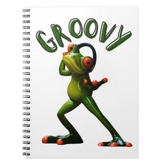 Groovy Green Frog Notizblock (Vorderseite)