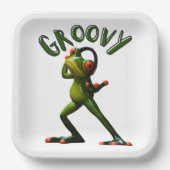 Groovy Green Frog Pappteller (Vorderseite)