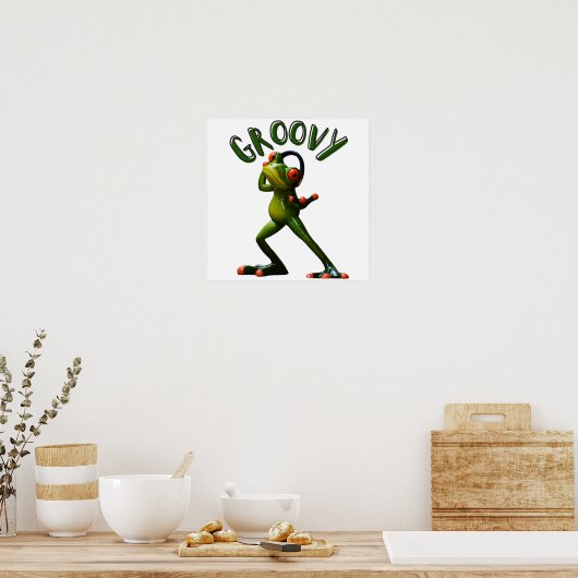 Groovy Green Frog Poster (Küche)