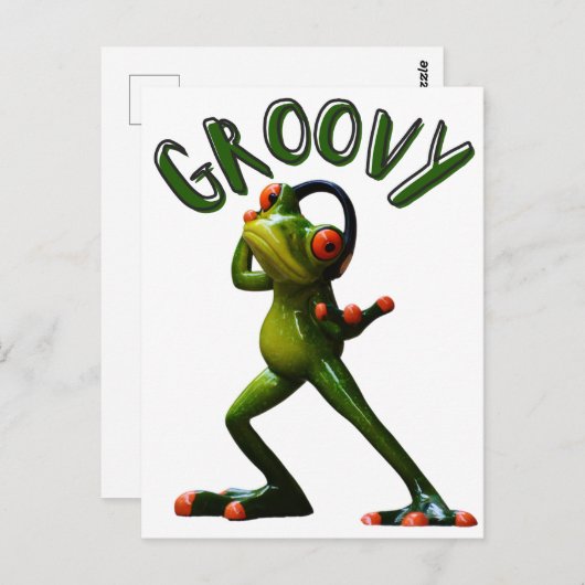 Groovy Green Frog Postkarte (Vorne/Hinten)