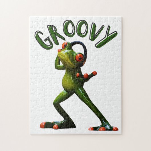 Groovy Green Frog Puzzle (Vertikal)