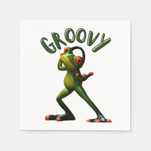 Groovy Green Frog Serviette (Vorderseite)