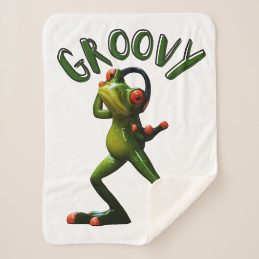 Groovy Green Frog Sherpadecke (Vorderseite)