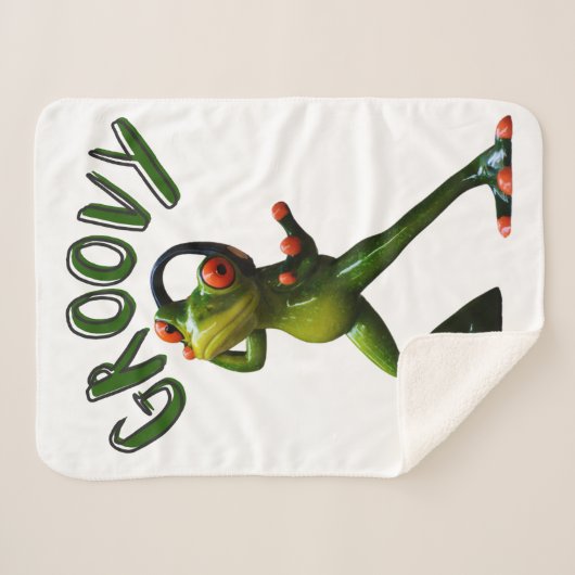 Groovy Green Frog Sherpadecke (Vorderseite (Horizontal))
