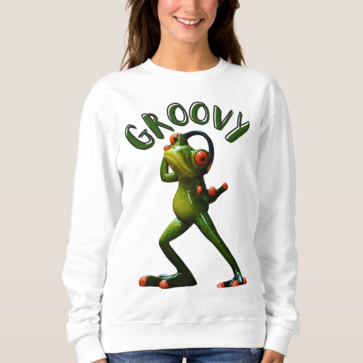 Groovy Green Frog Sweatshirt (Vorderseite)