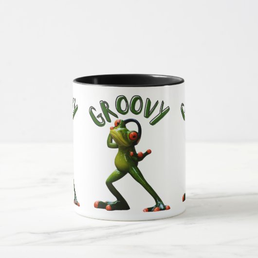 Groovy Green Frog Tasse (Zentrum)