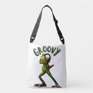 Groovy Green Frog Tragetaschen Mit Langen Trägern