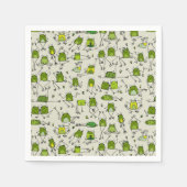 Groovy Green Frogs Hoppin Stick Frosch Ribbit Serviette (Vorderseite)