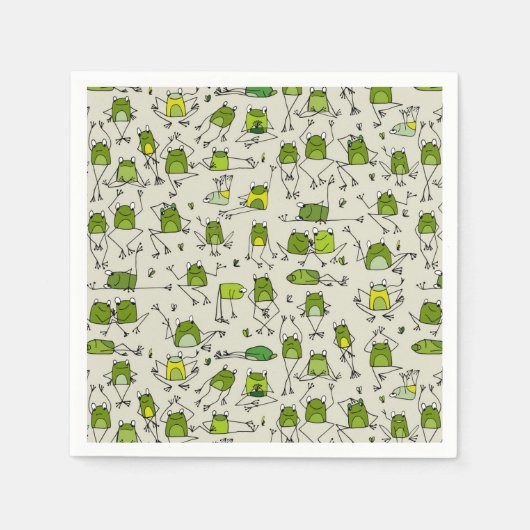 Groovy Green Frogs Hoppin Stick Frosch Ribbit Serviette (Vorderseite)