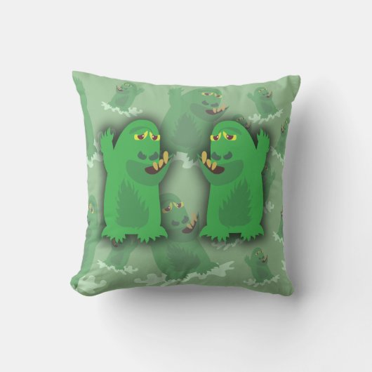 Groovy Green Monster Pals Kissen (Vorderseite)