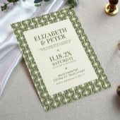 Groovy Green Retro 70er Geometric Wedding Einladung