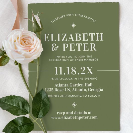 Groovy Green Retro 70er Wedding Einladung