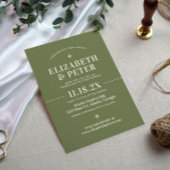 Groovy Green Retro 70er Wedding Einladung