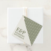 Groovy Green Retro 70er Wedding Geschenkanhänger (Beispiel)