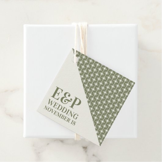 Groovy Green Retro 70er Wedding Geschenkanhänger (Beispiel)