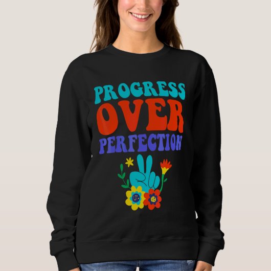 Groovy Growth Mindset Lehrer Zurück zur Schule Pro Sweatshirt (Vorderseite)