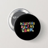 Groovy Growth Mindset Positive Retro Lehrer Byck Button (Vorne & Hinten)