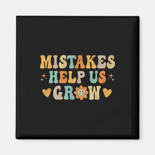 Groovy Growth Mindset Positive Retro Lehrer Byck Magnet (Vorne)