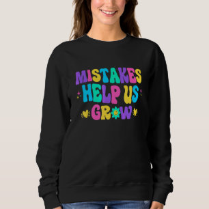 Groovy Growth Mindset Positive Retro Lehrer Rücken Sweatshirt