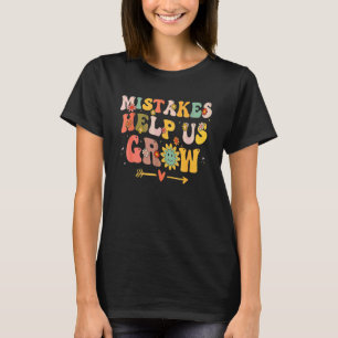 Groovy Growth Mindset Positive Retro Lehrer Rücken T-Shirt