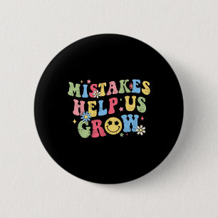 Groovy Growth Mindset Positive Retro-Lehrer zurück Button