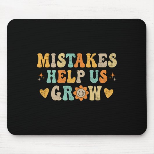 Groovy Growth Mindset Positive Retro-Lehrer zurück Mousepad (Vorne)