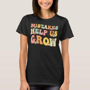 Groovy Growth Mindset Positive Retro-Lehrer zurück T-Shirt