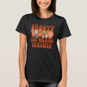 Groovy Grundschullehrer Retro-Blumen-Lehrer-Tee T-Shirt