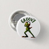Groovy Grüner Frosch Button (Vorne & Hinten)