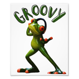 Groovy Grüner Frosch Fotodruck