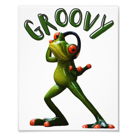 Groovy Grüner Frosch Fotodruck (Vorne)