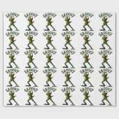 Groovy Grüner Frosch Geschenkpapier (Flach)