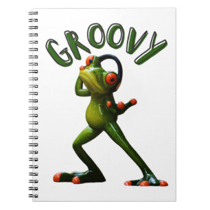 Groovy Grüner Frosch Notizblock