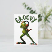 Groovy Grüner Frosch Postkarte (Stehend Vorderseite)