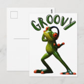 Groovy Grüner Frosch Postkarte (Vorne/Hinten)
